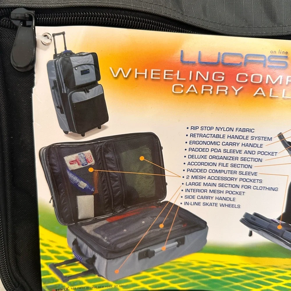LUCAS Black and Gray Wheeling suitcase carry on